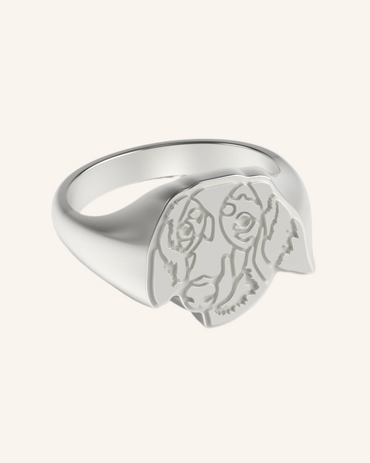 Mini Silver Fur Baby Signet Ring | Silver