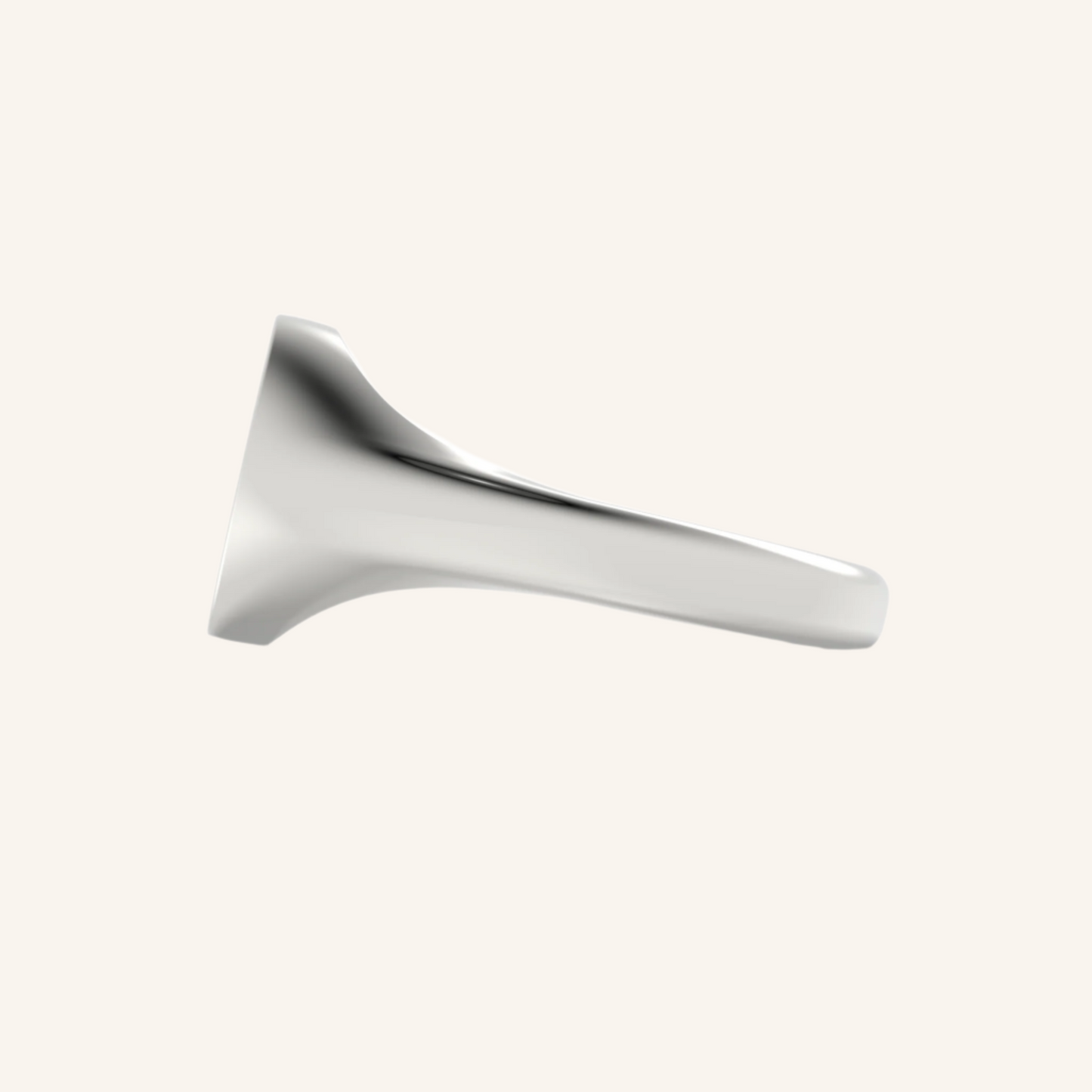 Silver Plain Round Mini Pinky Signet Ring