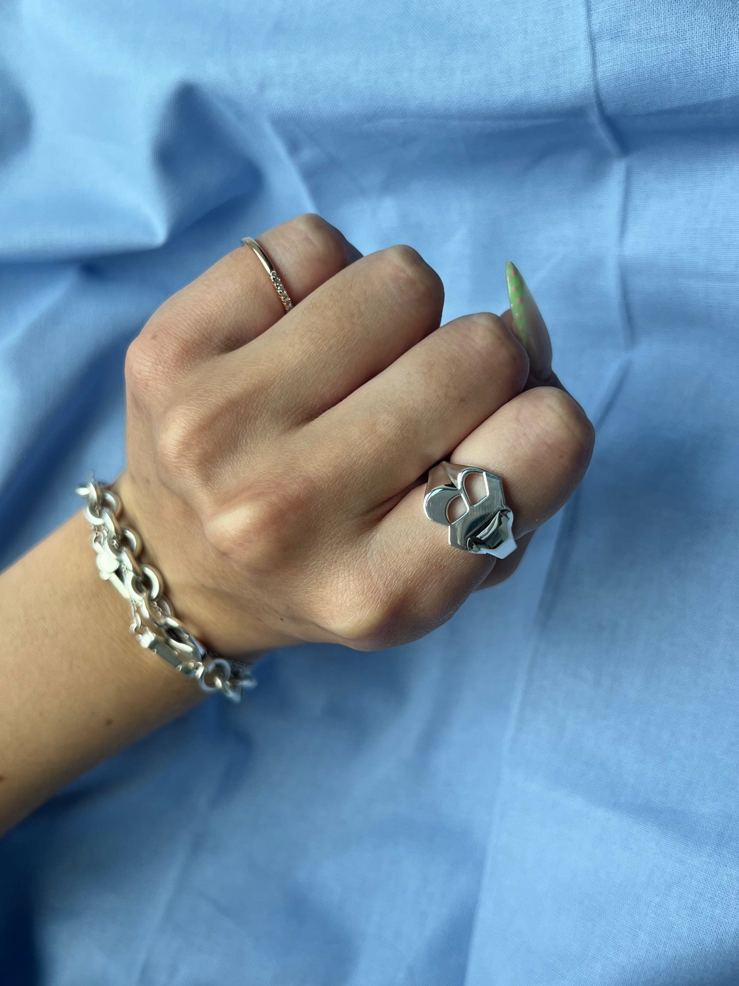 Silver Gothic Initial Signet