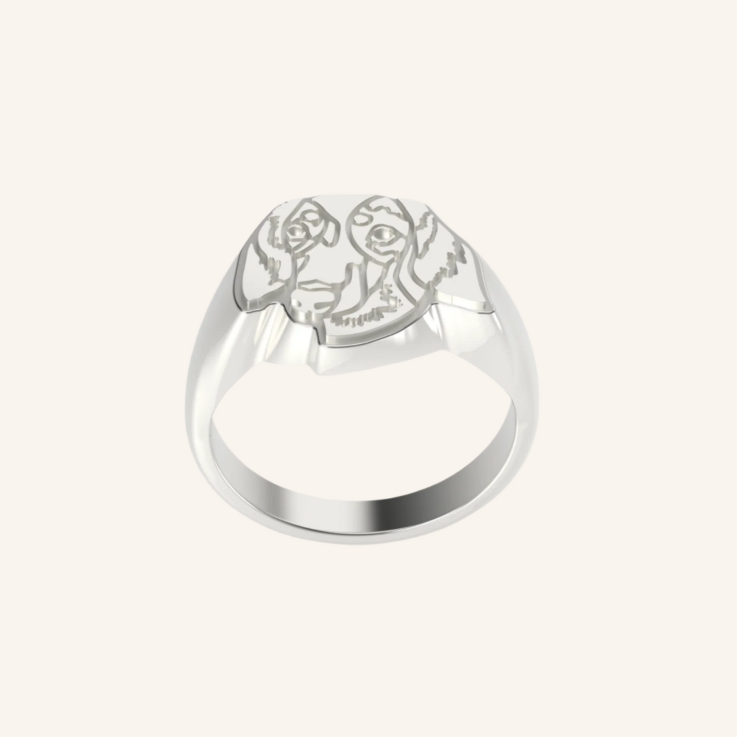 Mini Silver Fur Baby Signet Ring