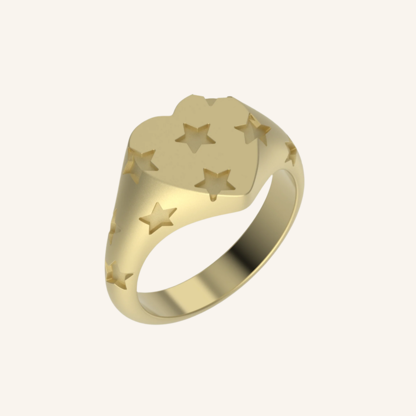 Stars In Their Eyes Gold Heart Signet