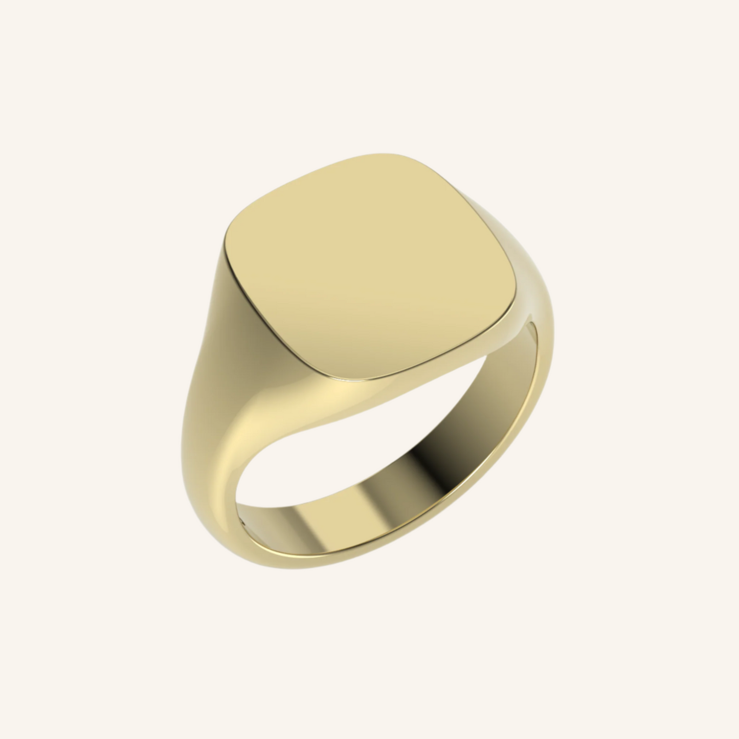 Large Cushion Gold Signet