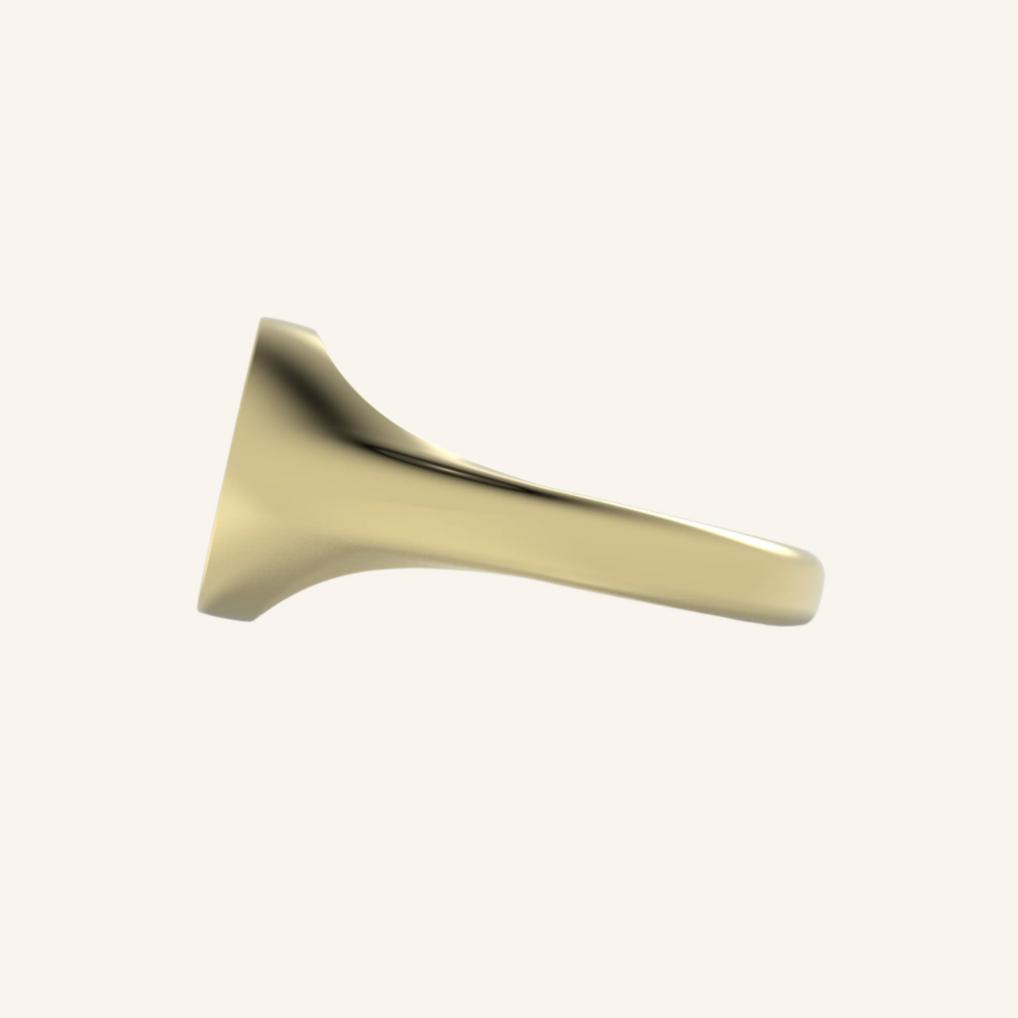 Gold Plain Round Mini Pinky Signet Ring