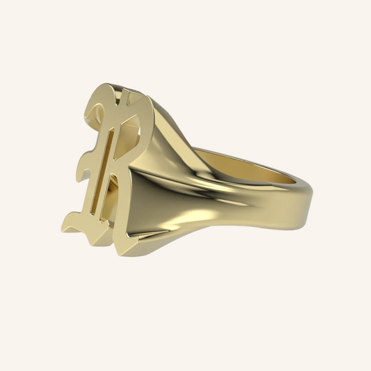 Gold Gothic Initial Signet