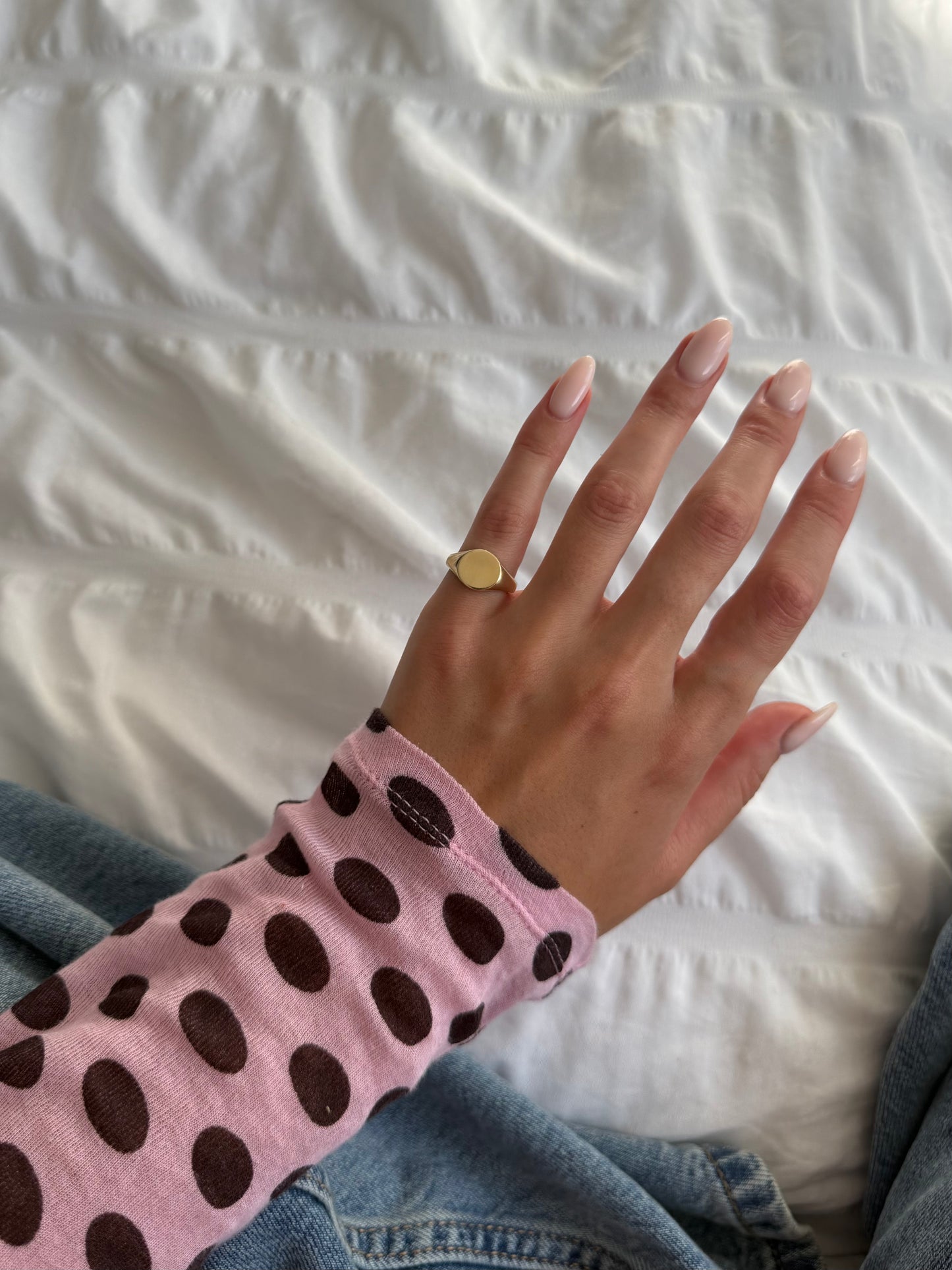 Plain Mini Pinky Round Signet | Gold
