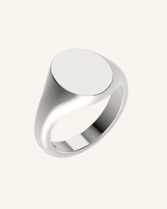 Pinky Mini Oval Signet | Silver