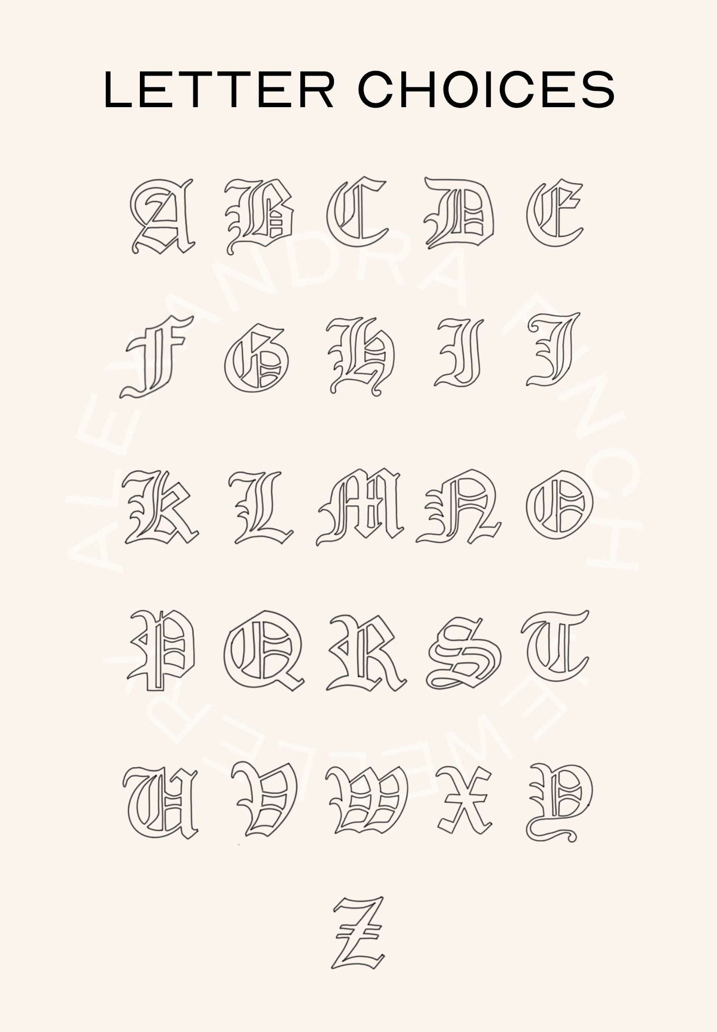 Silver Gothic Initial Signet