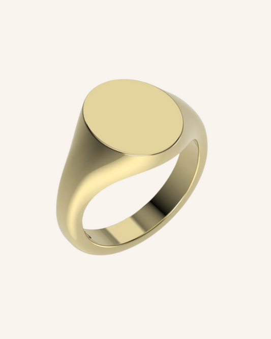 Pinky Mini Oval Signet | Gold