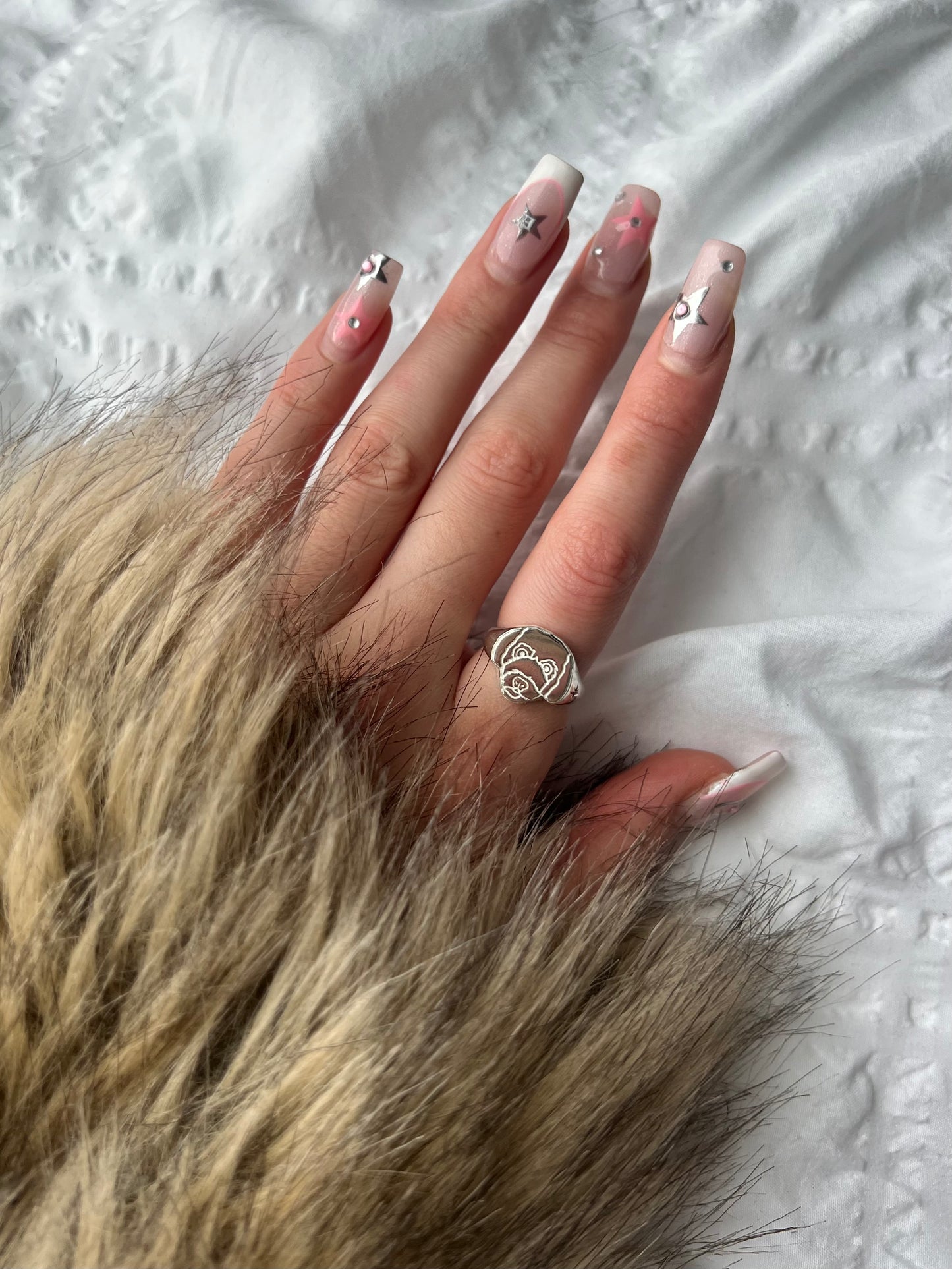 Mini Silver Fur Baby Signet Ring