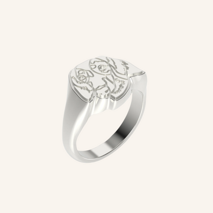 Mini Silver Fur Baby Signet Ring