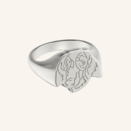 Mini Silver Fur Baby Signet Ring