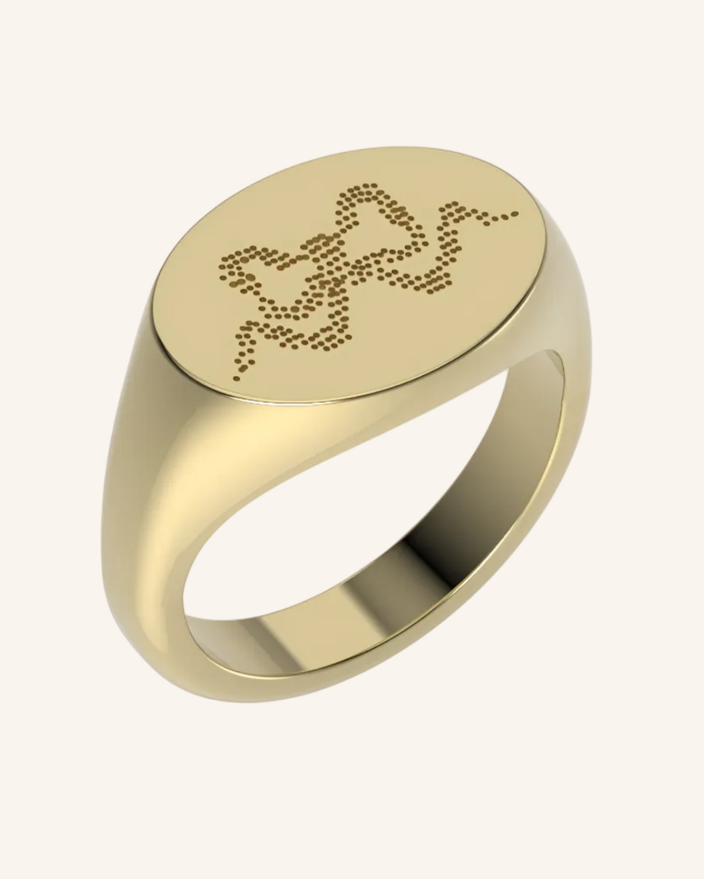 Bow Lace Tattoo Signet Ring | Gold