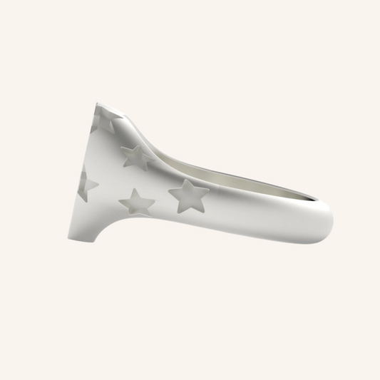 Stars In Their Eyes Silver Heart Signet