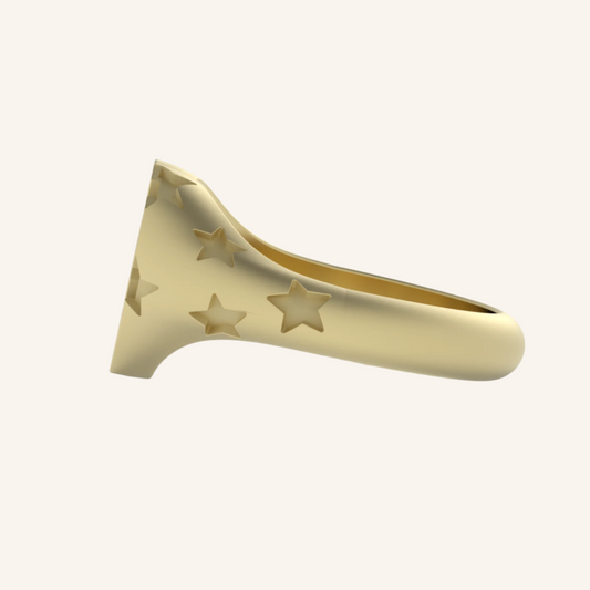 Stars In Their Eyes Gold Heart Signet