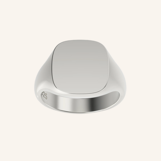 Large Cushion Silver Signet