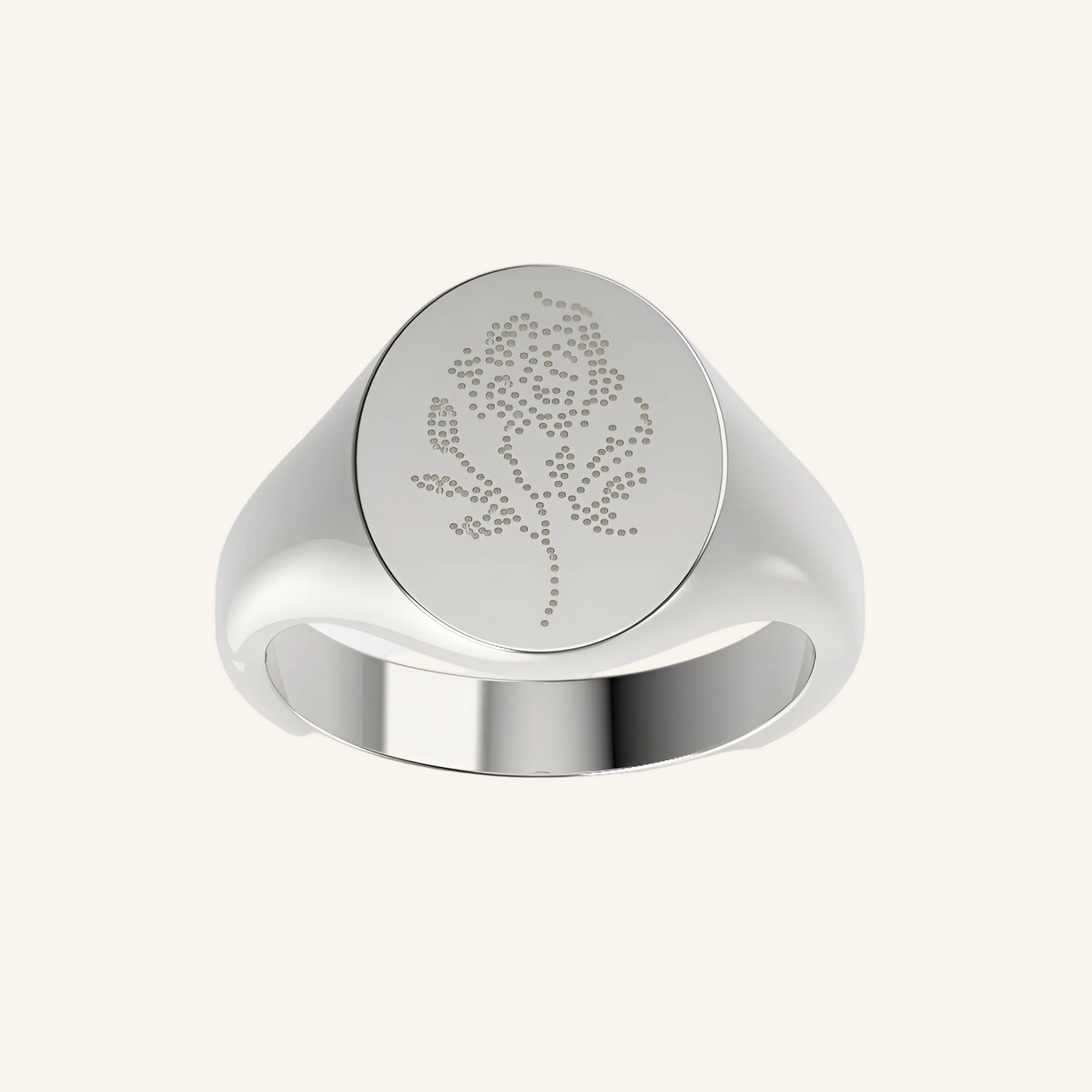 Rose Lace Engraved Signet Ring
