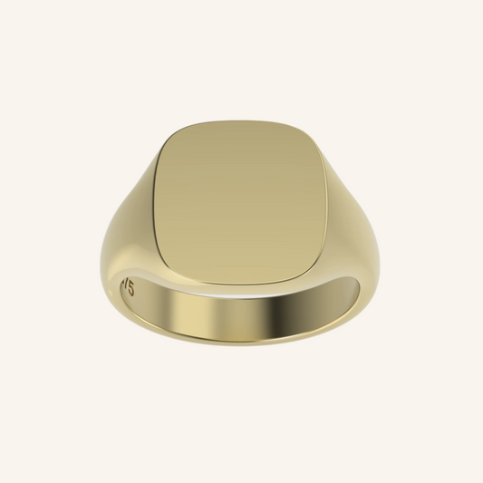 Large Cushion Gold Signet