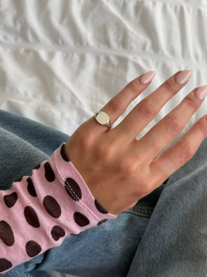 Plain Cushion Pinky Signet | Silver