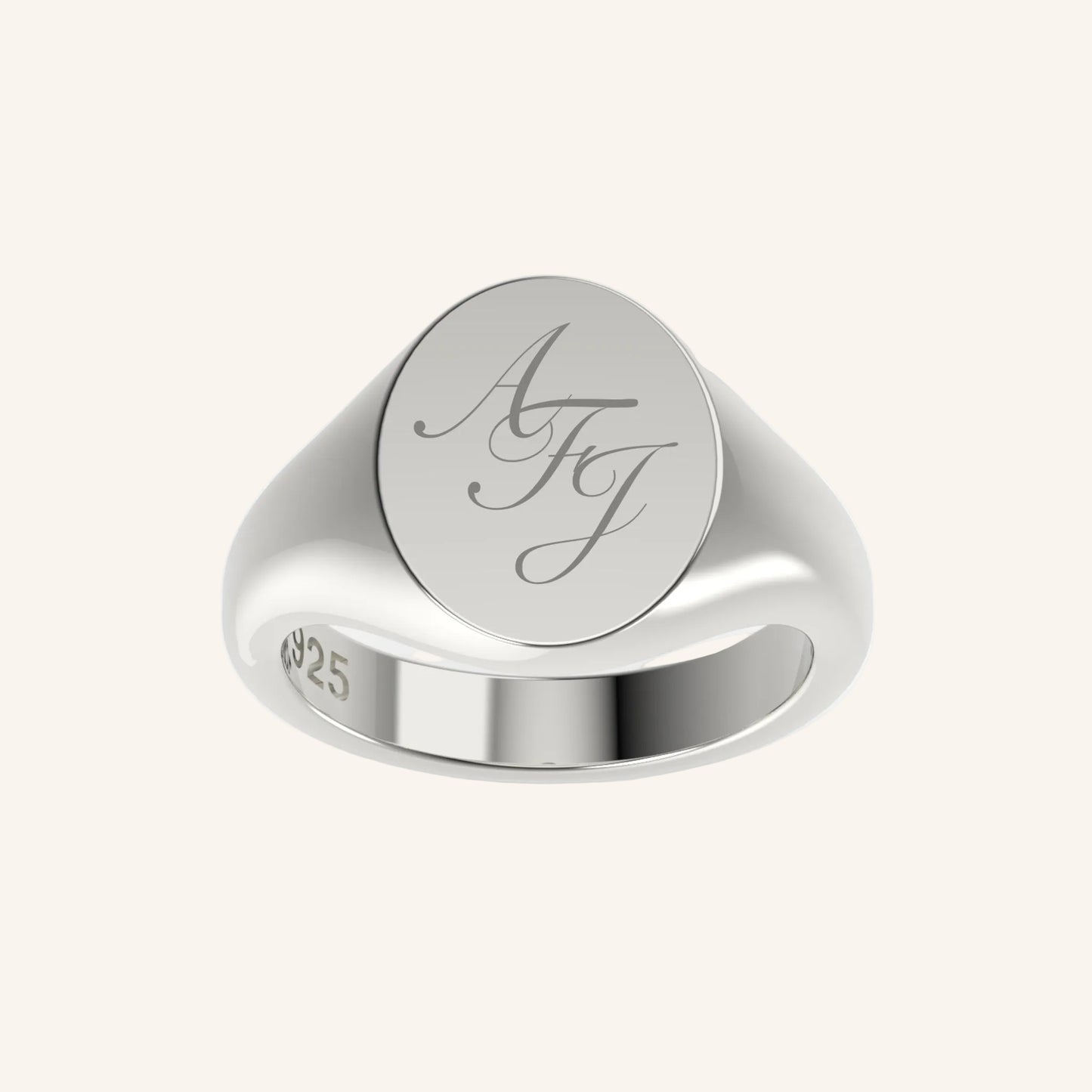 Pinky Mini Oval Silver Signet With Engraving