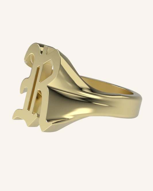 Gothic Initial Signet | Gold