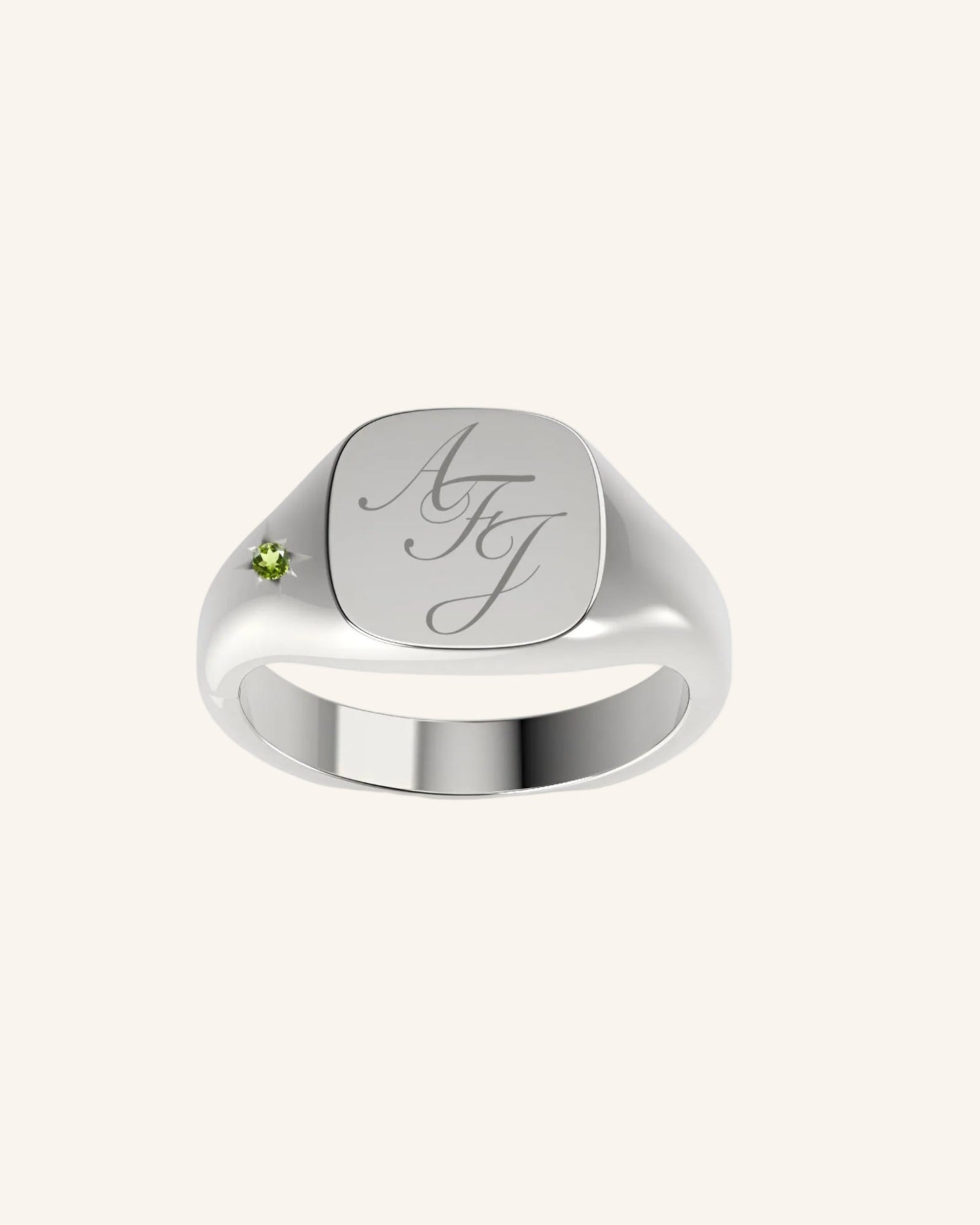 Gem Cushion Pinky Signet | Silver