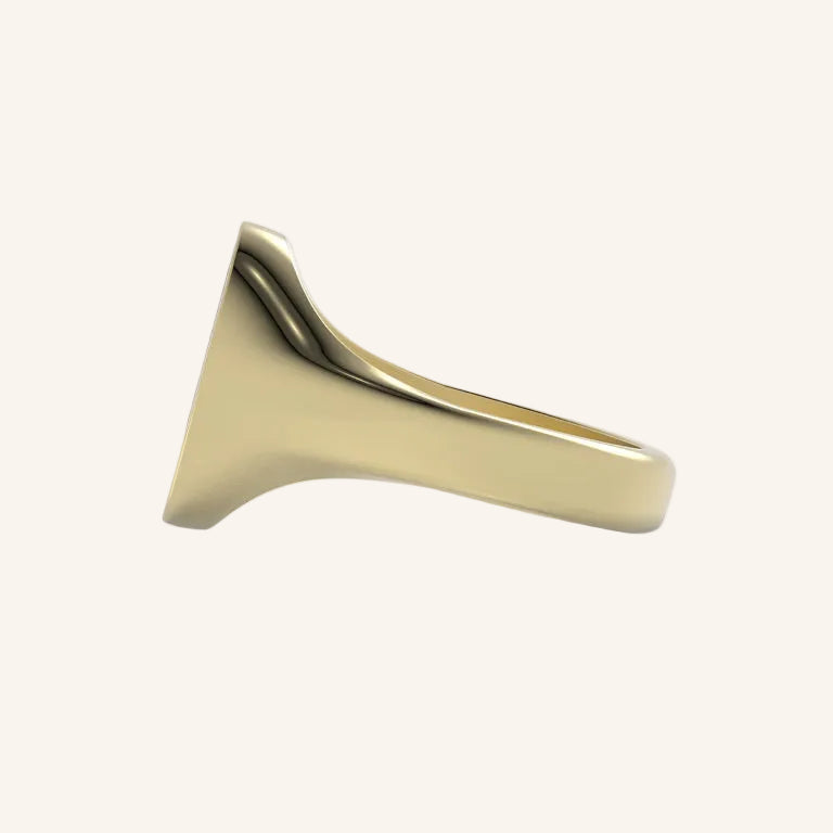 Gold Rose Lace Tattoo Engraved Signet Ring