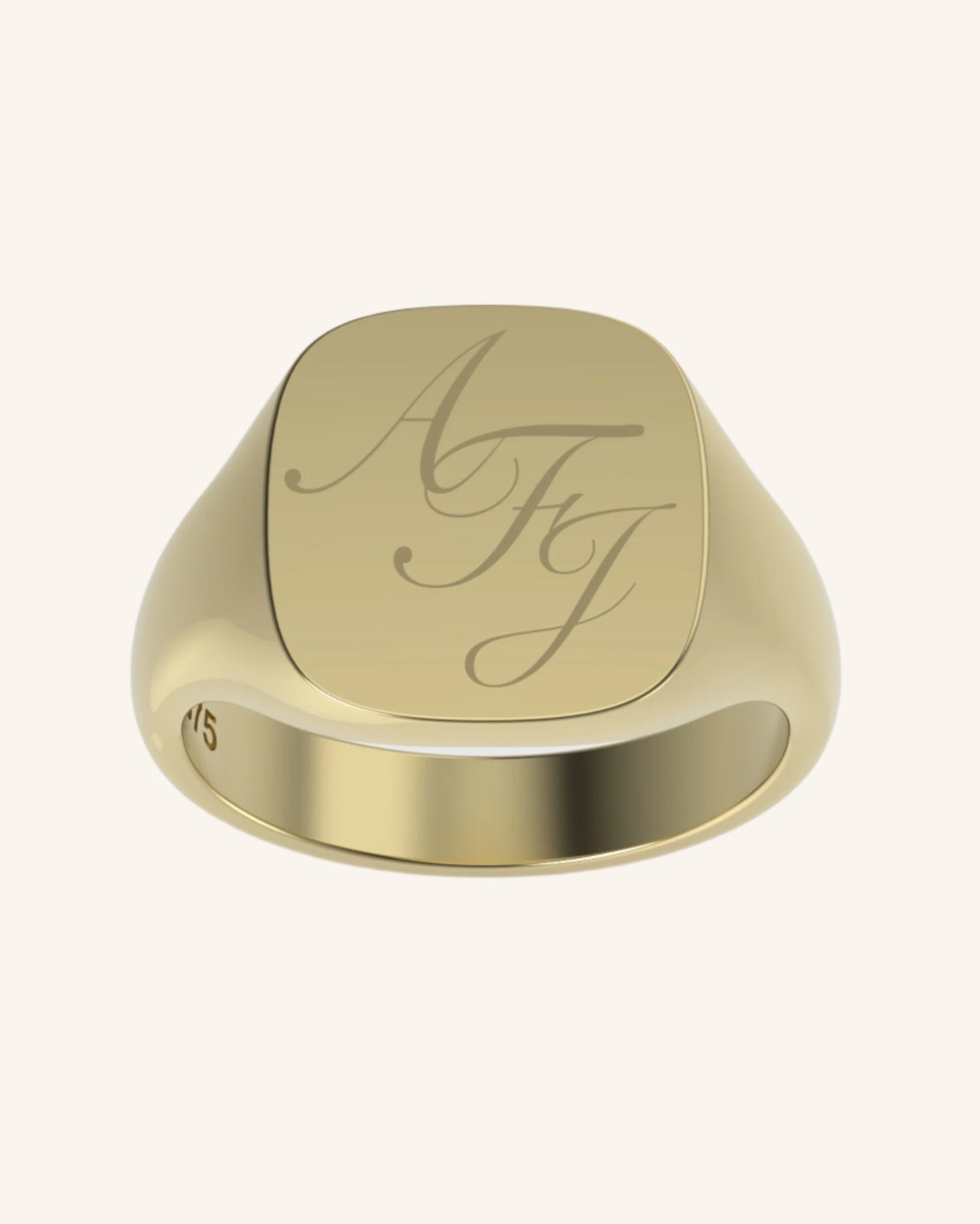 Large Cushion Signet With Engraving | Gold