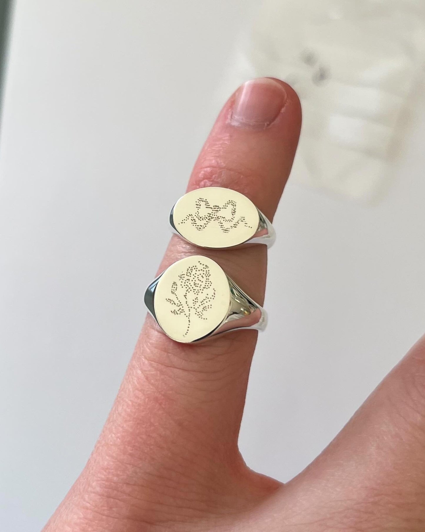 Rose Lace Tattoo Signet Ring | Gold