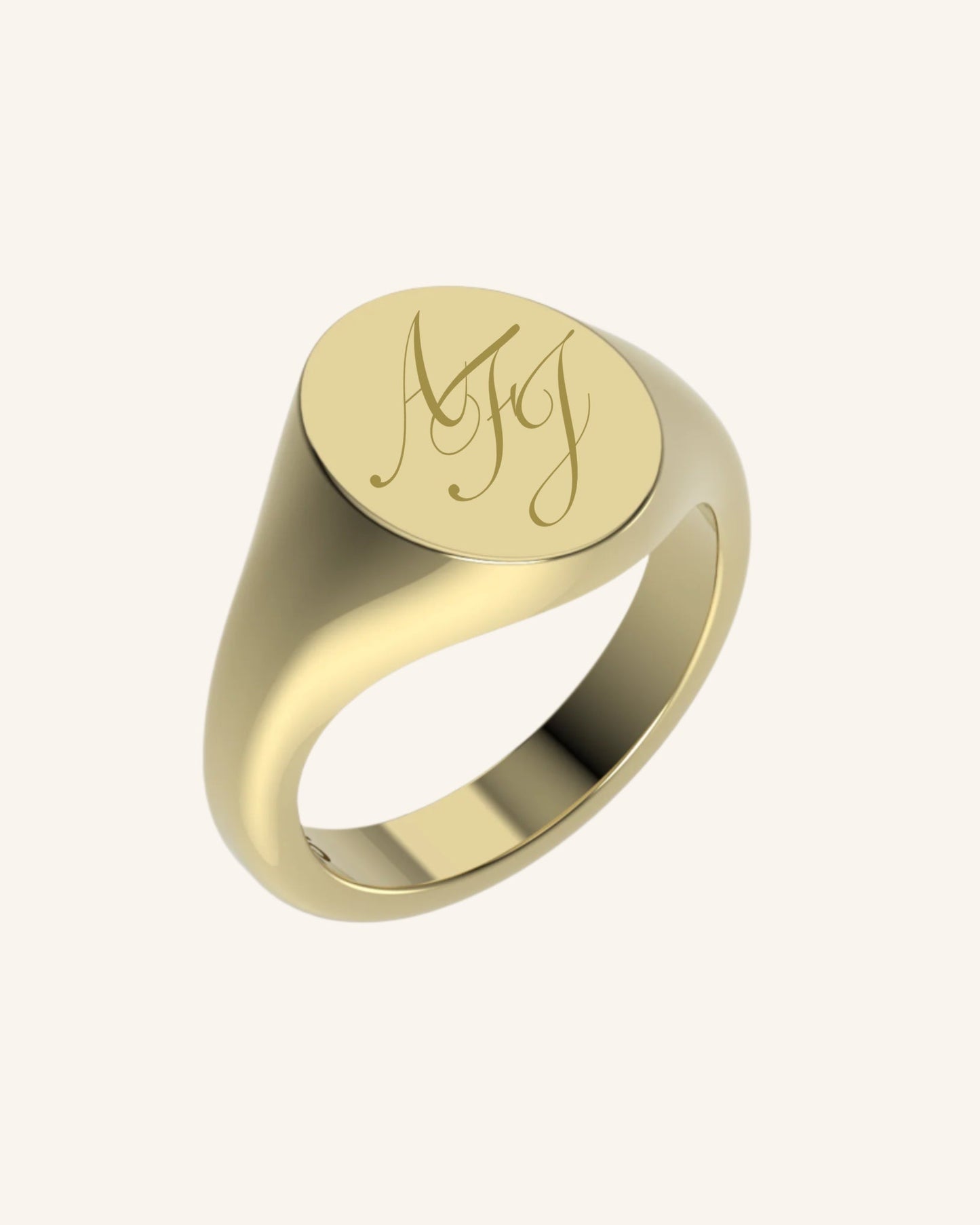 Mini Oval Signet With Engraving | Gold