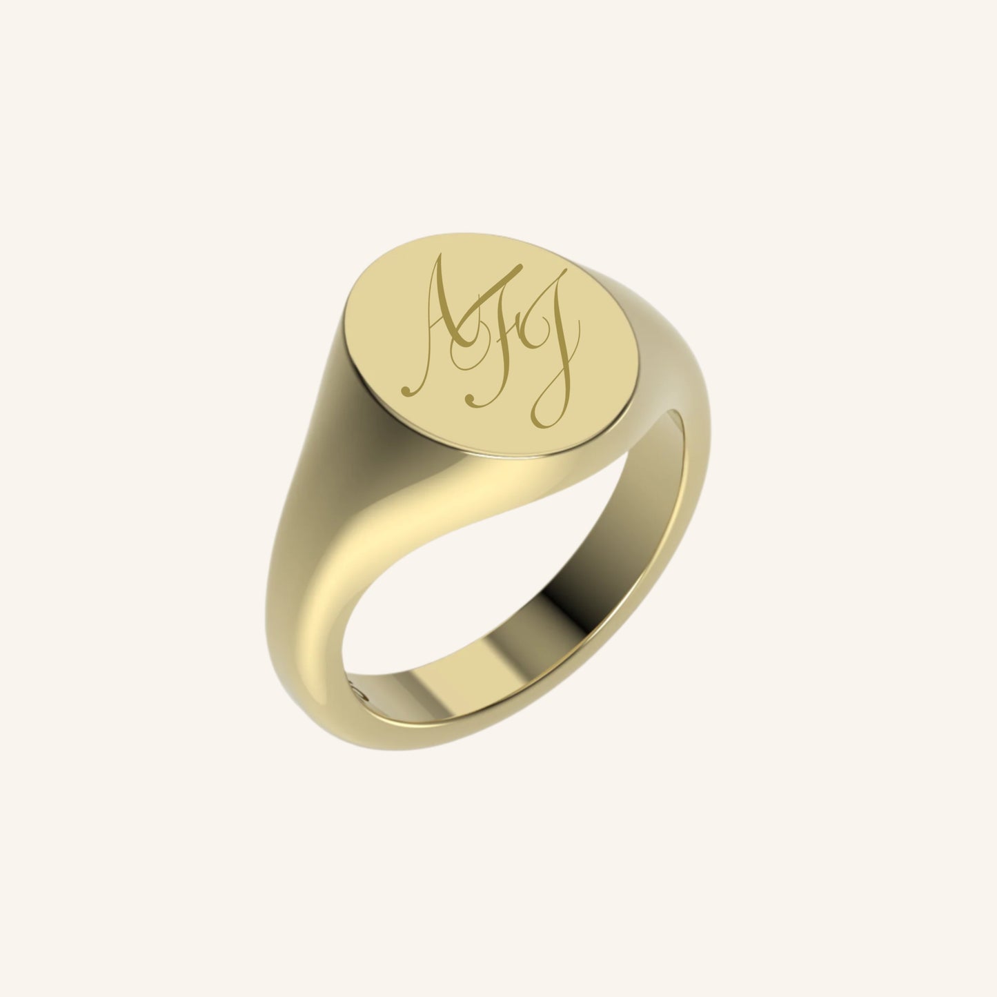 Pinky Mini Oval Gold Signet With Engraving