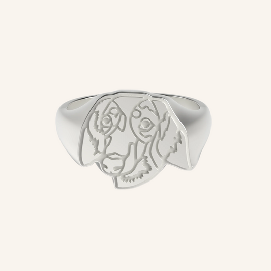 Mini Silver Fur Baby Signet Ring