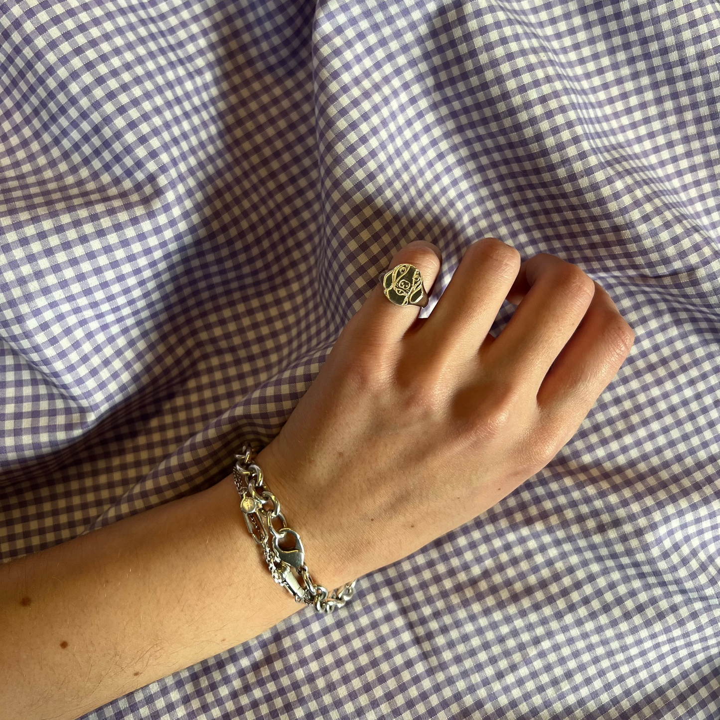 Mini Silver Fur Baby Signet Ring