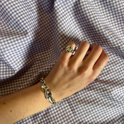 Mini Silver Fur Baby Signet Ring