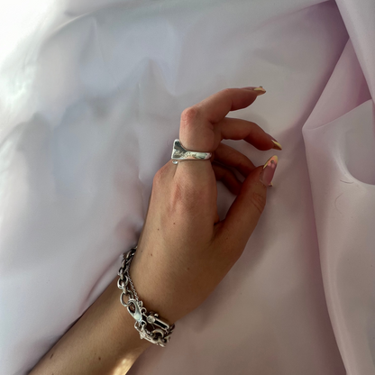 Large Silver Fur Baby Signet Ring