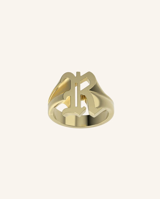 Gothic Initial Signet | Gold
