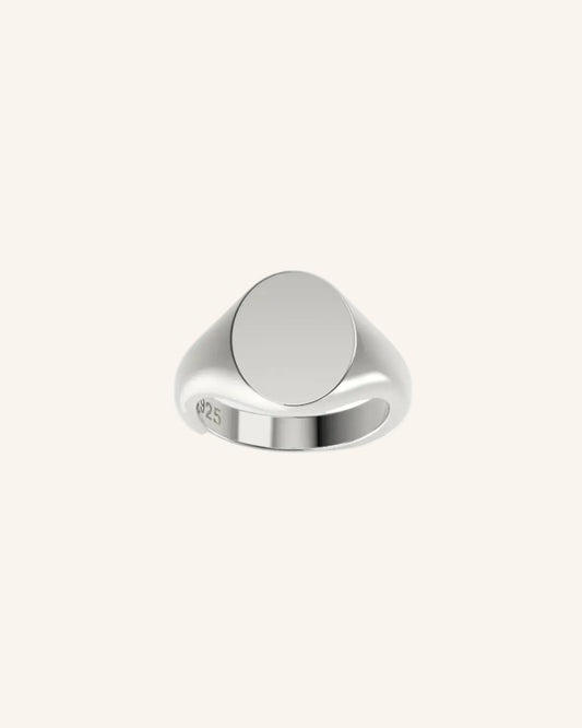 Pinky Mini Oval Signet | Silver