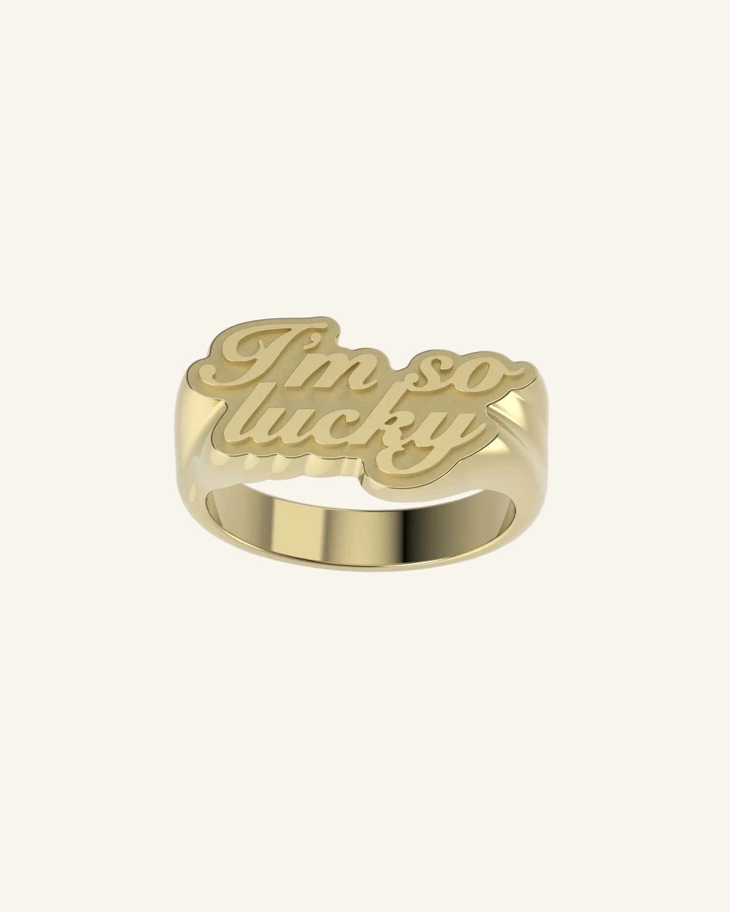 I'm So Lucky Signet | Gold