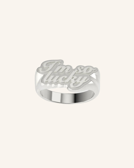 I'm So Lucky Silver Signet | Silver