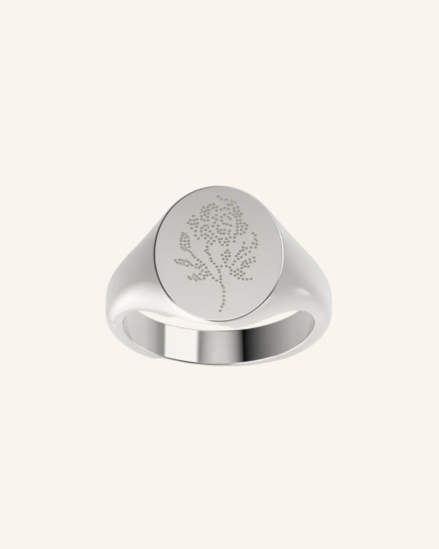 Rose Lace Tattoo Signet Ring | Silver