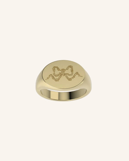 Bow Lace Tattoo Signet Ring | Gold