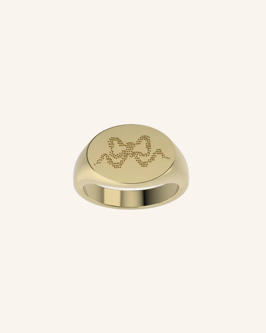 Bow Lace Tattoo Signet Ring | Gold
