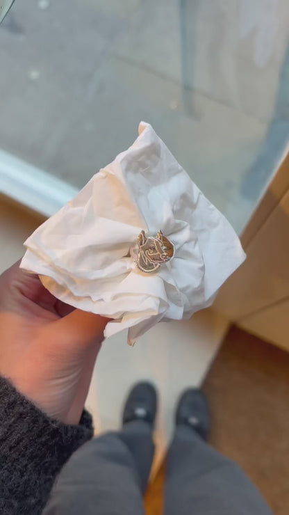 Large Silver Fur Baby Signet Ring